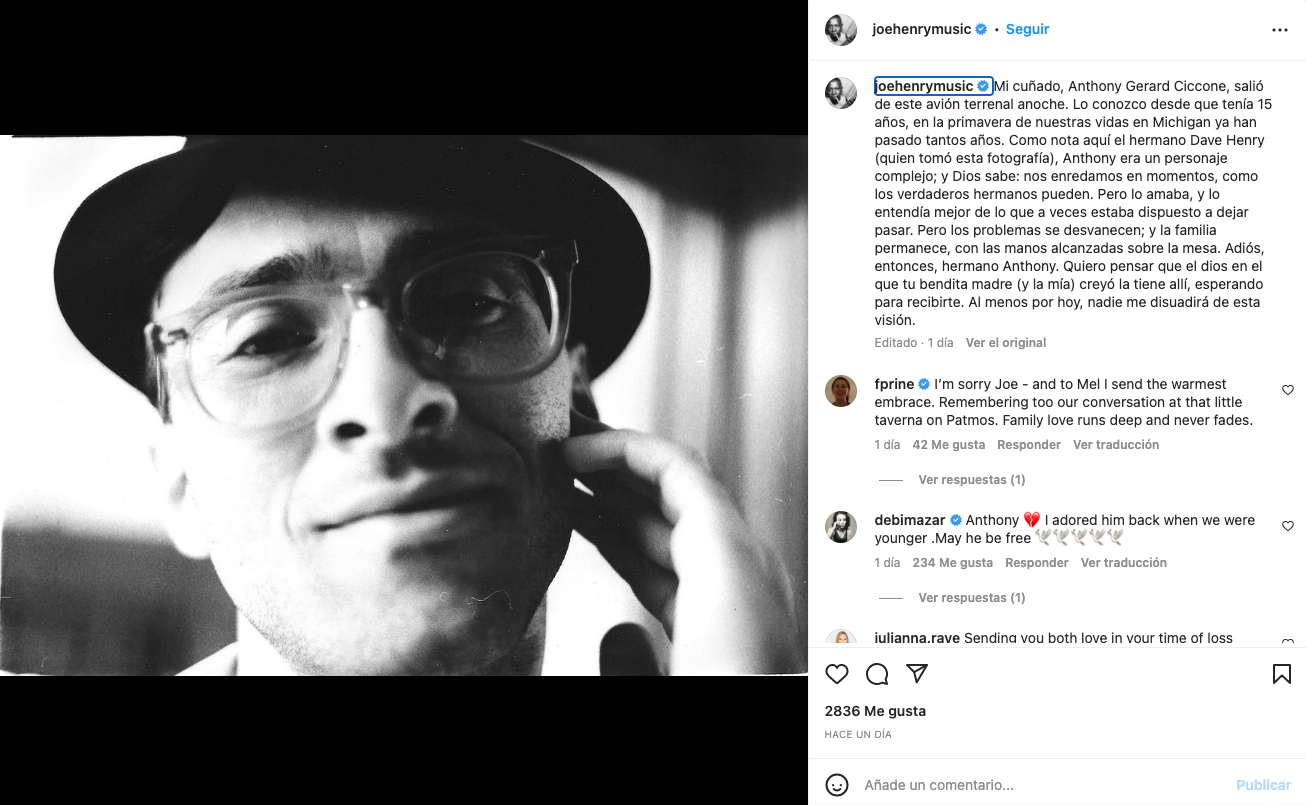El cuñado de Madonna anuncia la muerte de Anthony