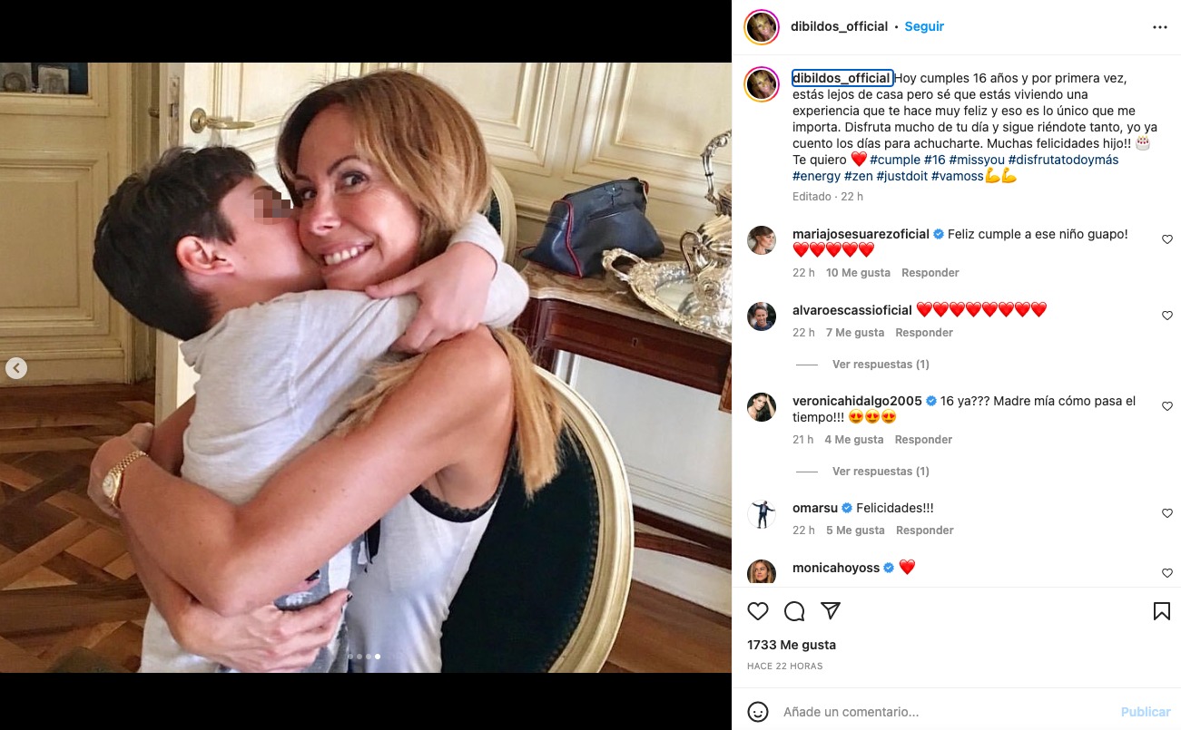 Lara Dibildos en una captura de su Instagram en el cumple de su hijo Álvaro