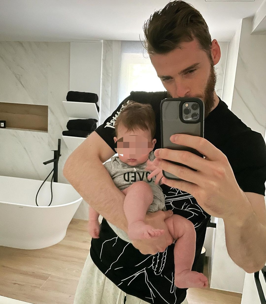 David de Gea, en el baño de su casa.