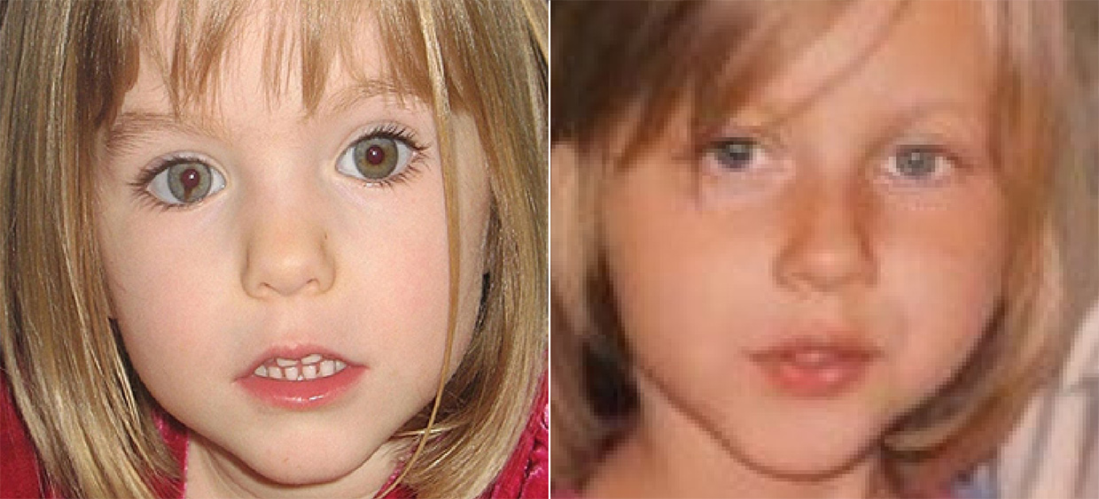 Foto de Madeleine McCann junto a foto de Julia