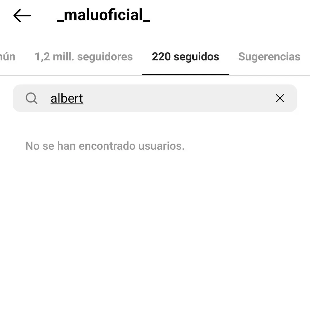 Captura del Instagram de Malú, que ha dejado de seguir a Albert Rivera.