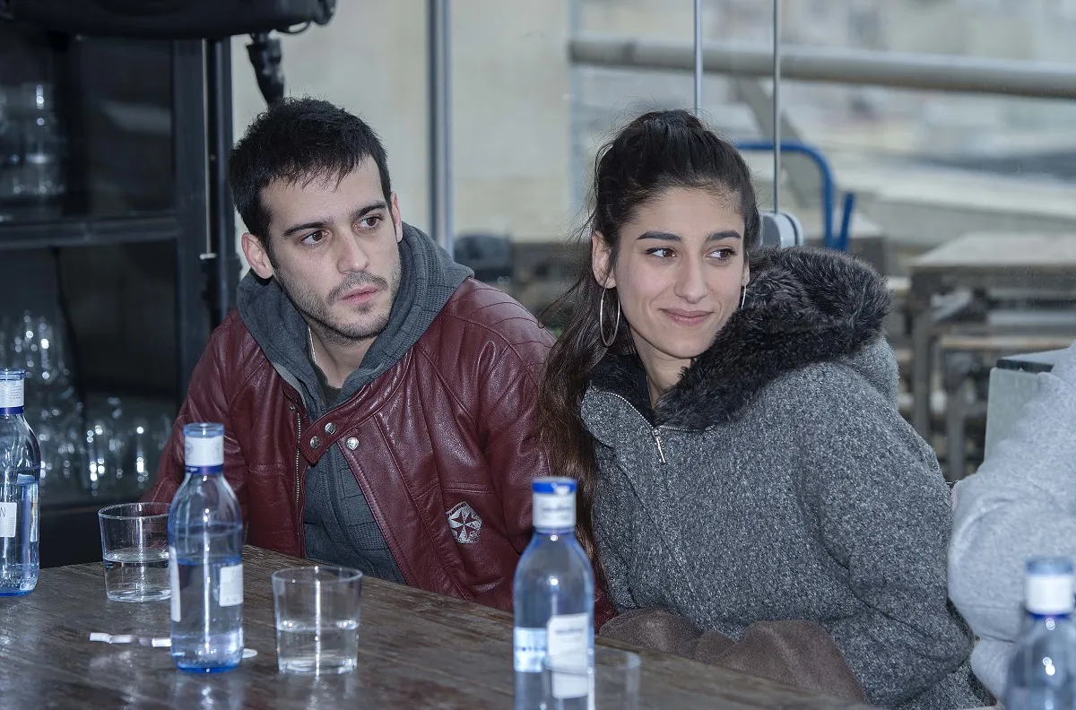 Samuel Viyuela y Carolina Yuste, en la rueda de prensa de la obra de teatro 'Hablar por hablar'.