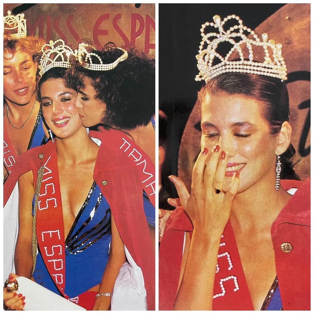 Remedios Cervantes, cuando fue coronada Miss España. Foto: redes sociales.