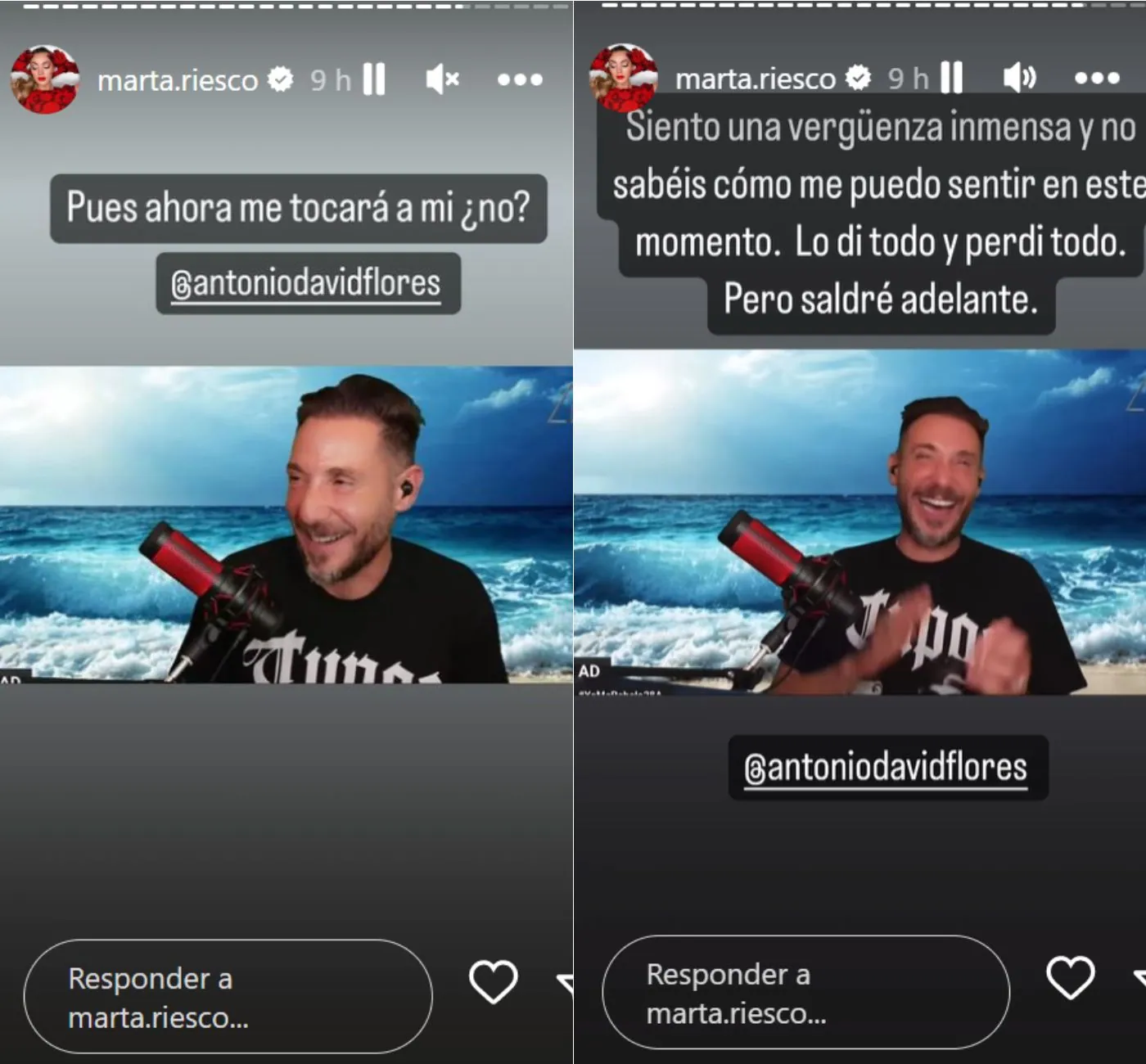 Marta Riesco responde al vídeo de Antonio David en redes sociales (Instagram)