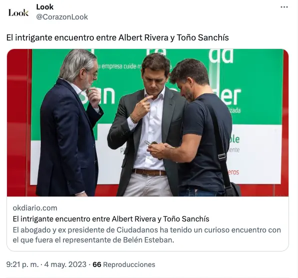 Toño Sanchís y Albert Rivera en una imagen juntos.