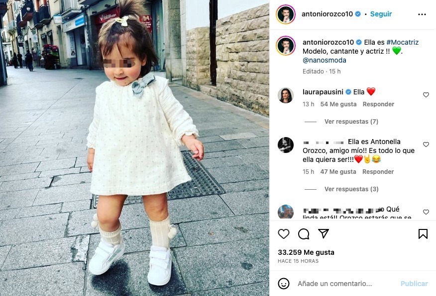 Antonio Orozco comparte una foto de su hija en redes.