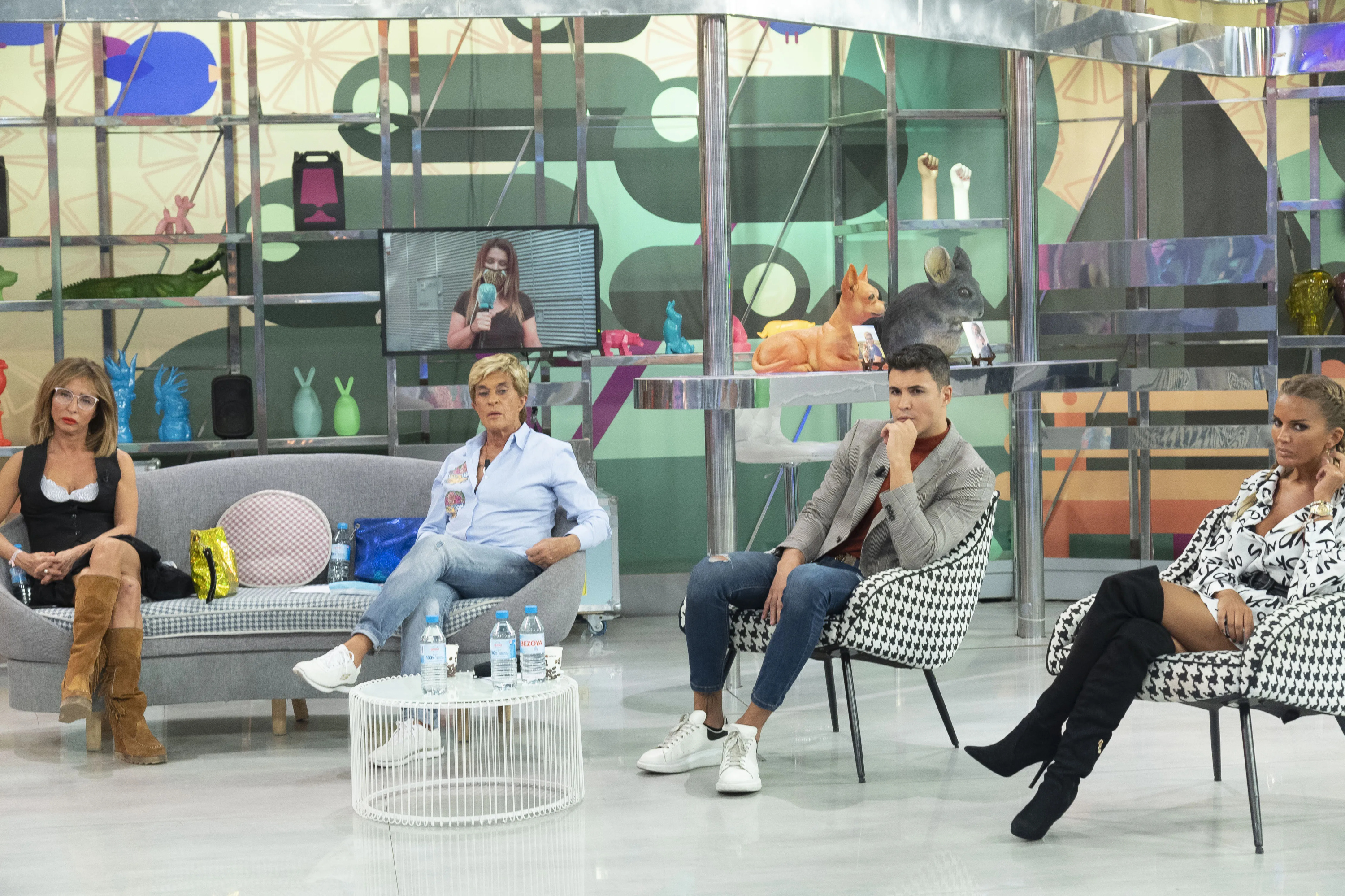 Patiño, Chelo, Kiko Jiménez y Marta López, en 'Sálvame'.