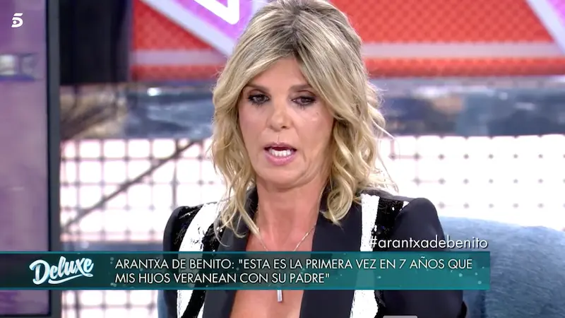 Arantxa de Benito en el plató del Deluxe en 2019.