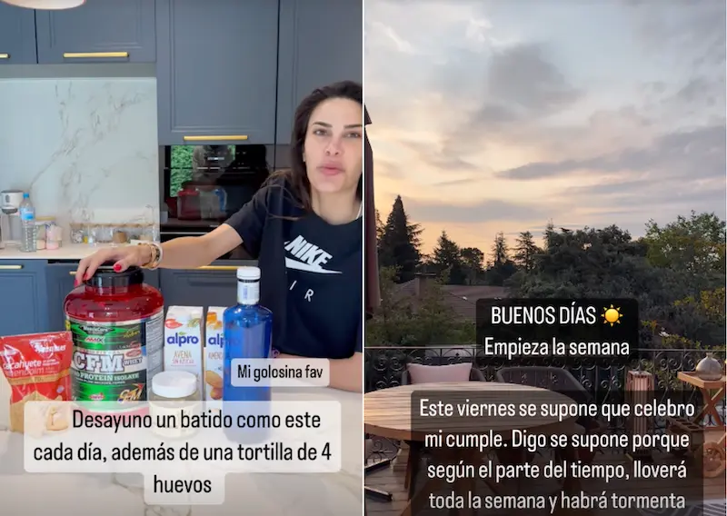 Carla Barber en stories comparte imágenes de su terraza y su cocina.