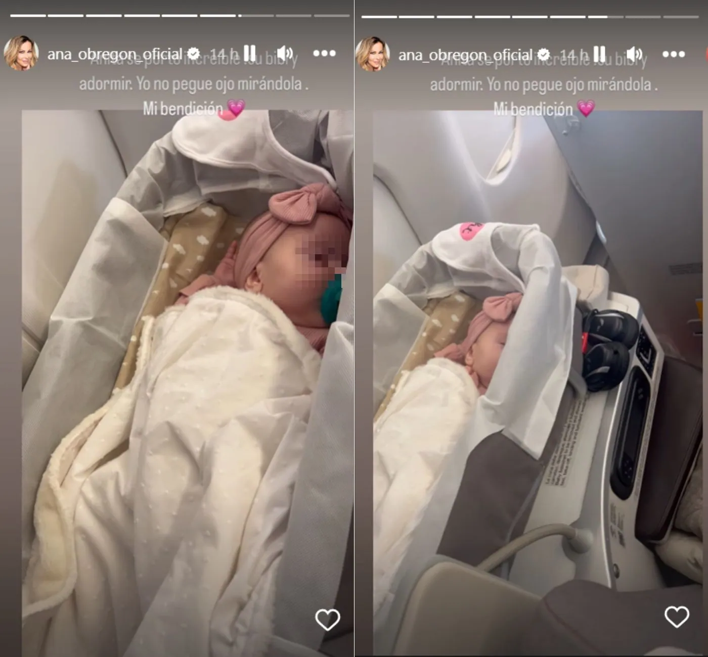 Ana Obregón ha compartido un vídeo de Ana Sandra en el avión de vuelta (Instagram)