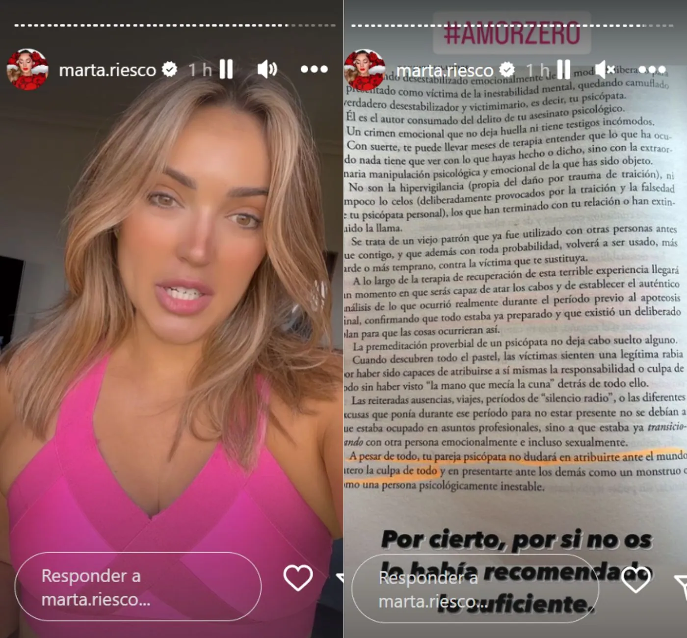 Marta Riesco ha lanzado una posible indirecta a Antonio David y sus seguidores (Instagram)