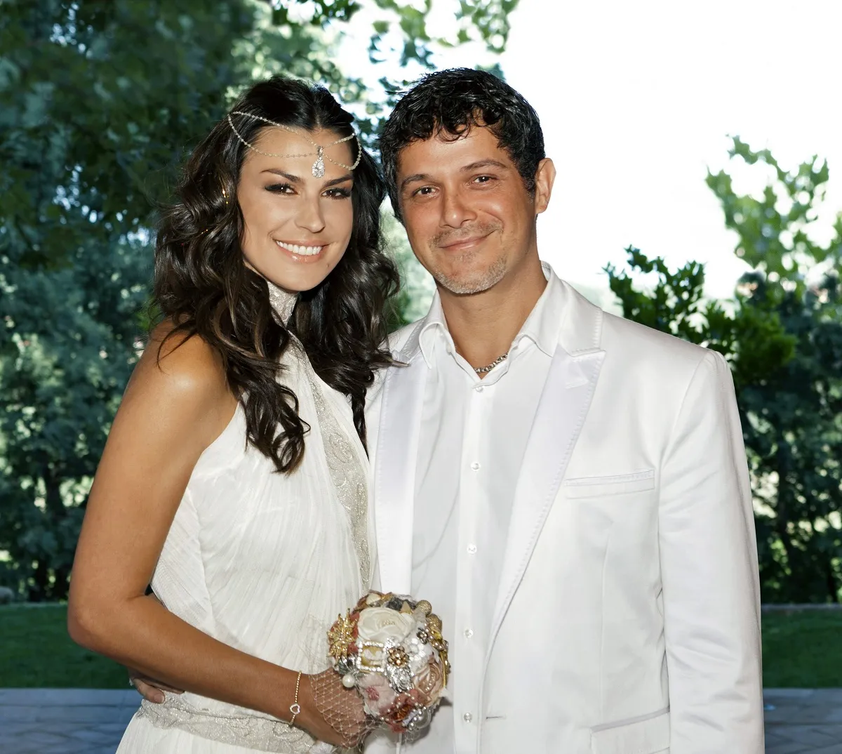 Alejandro Sanz y Raquel Perera, el día de su boda.