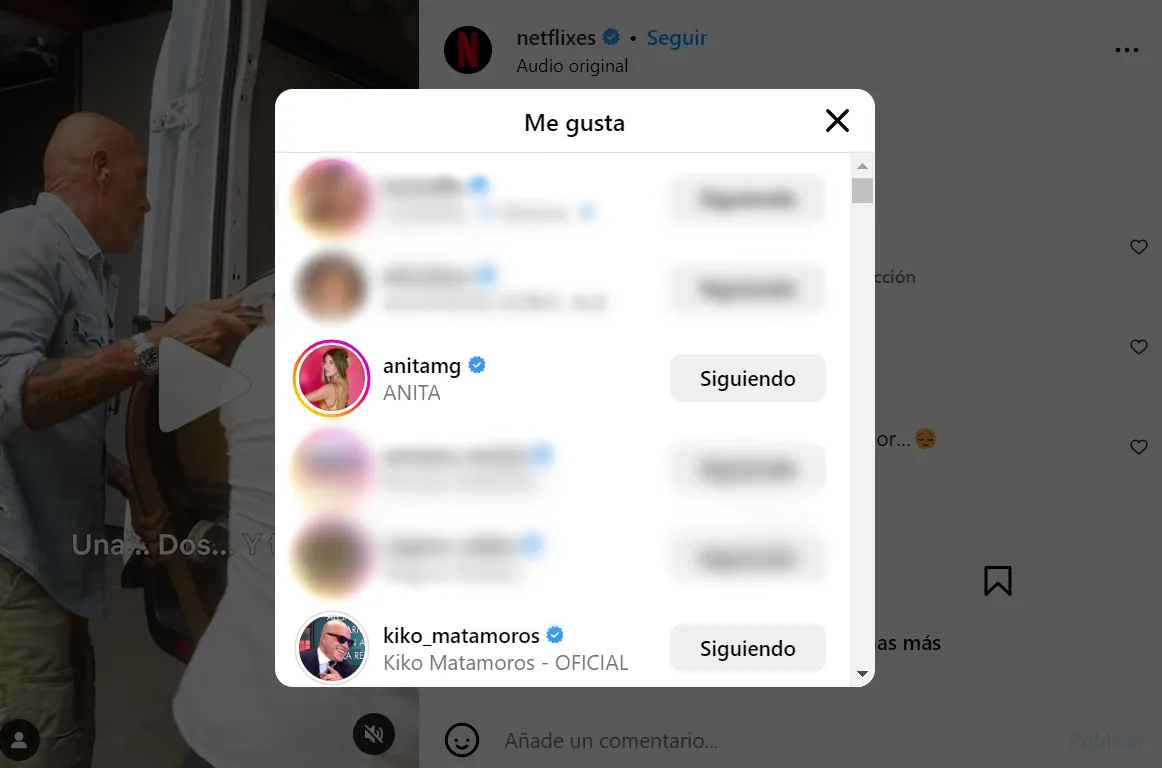 Anita Matamoros le ha dado 'me gusta' al nuevo proyecto de su padre Kiko (Instagram)