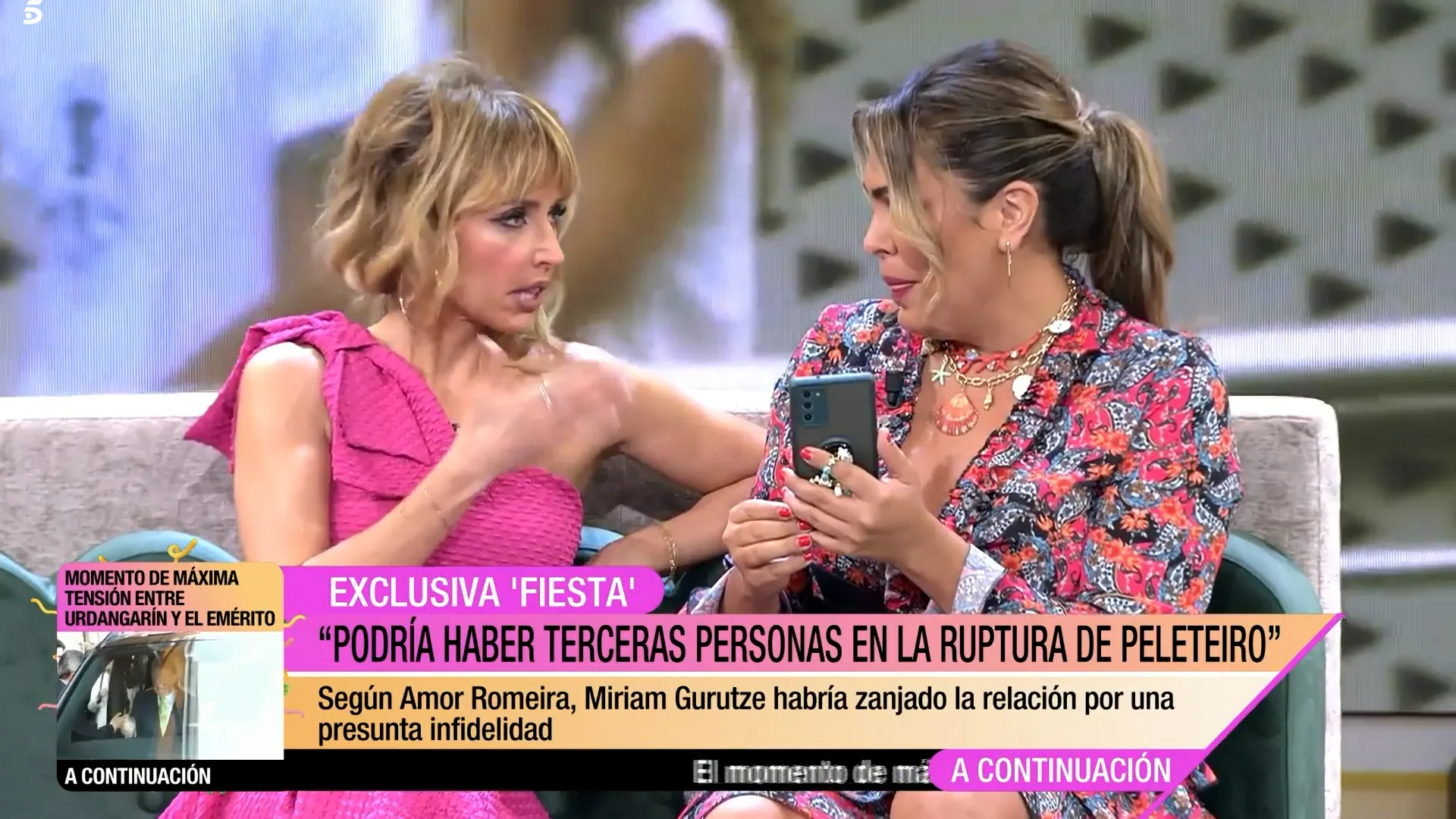 Amor Romeira ha sorprendido a Emma García con las posibles infidelidades de Jota Peleteiro (Telecinco)