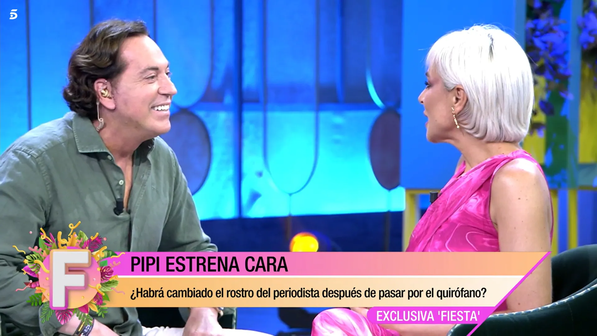 Pipi Estrada muestra el resultado de su operación de papada a Ana María Aldón (Telecinco)
