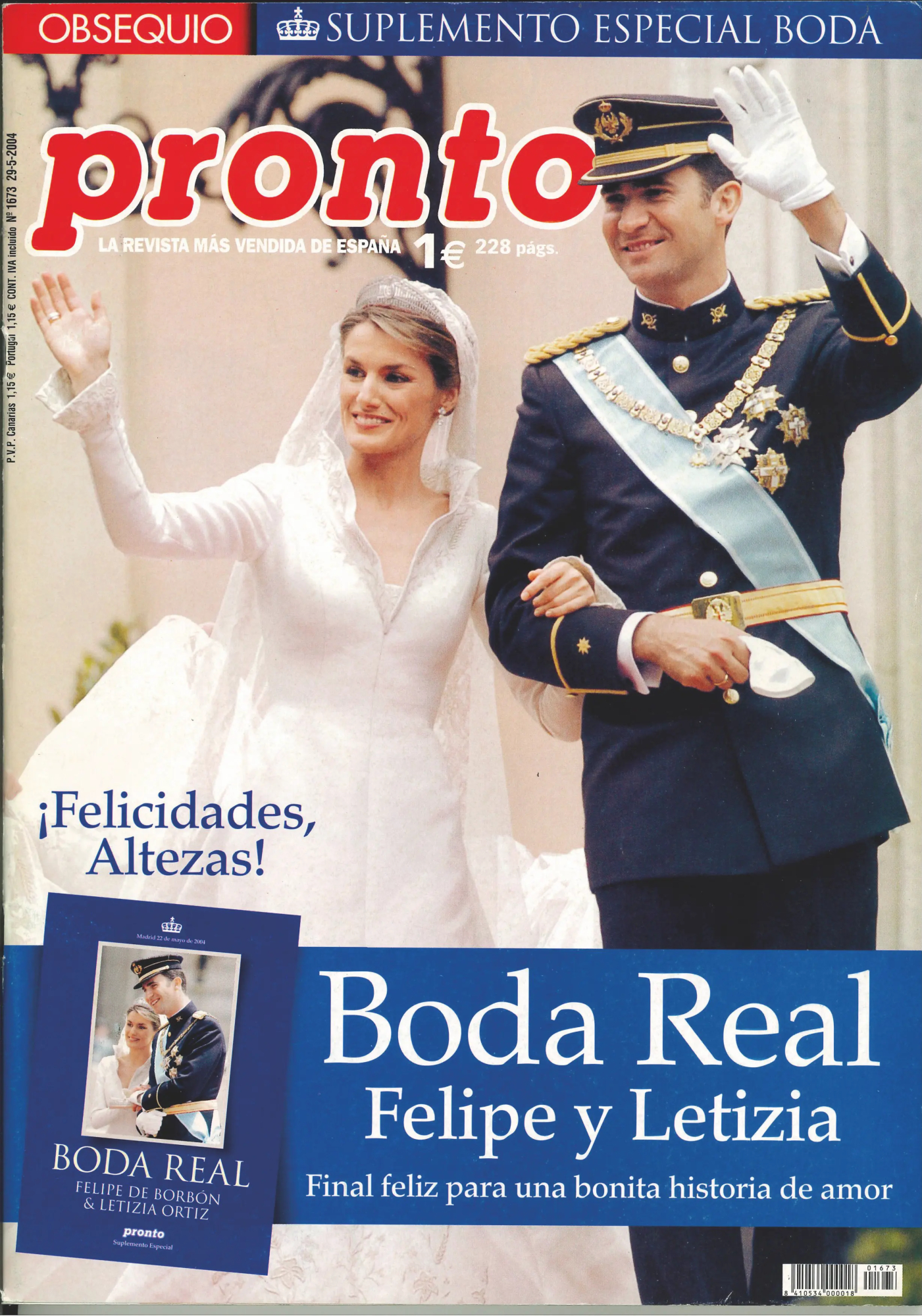 Portada de Pronto del vestido de la reina Letizia