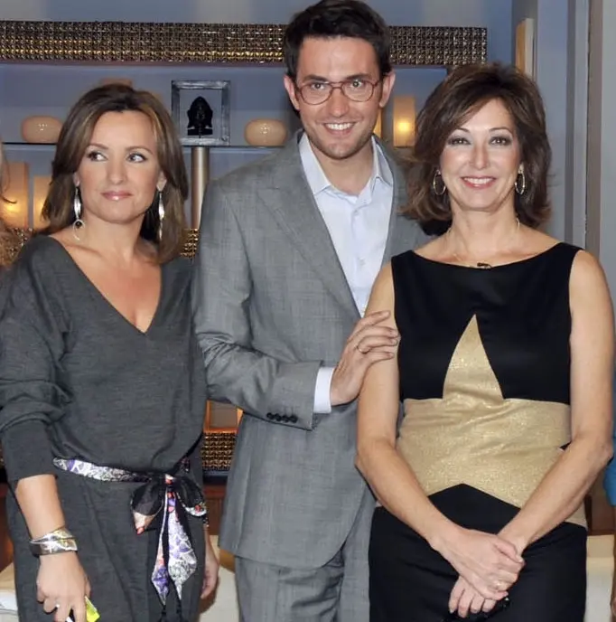 Beatriz junto a Ana Rosa y Máximo Huerta.
