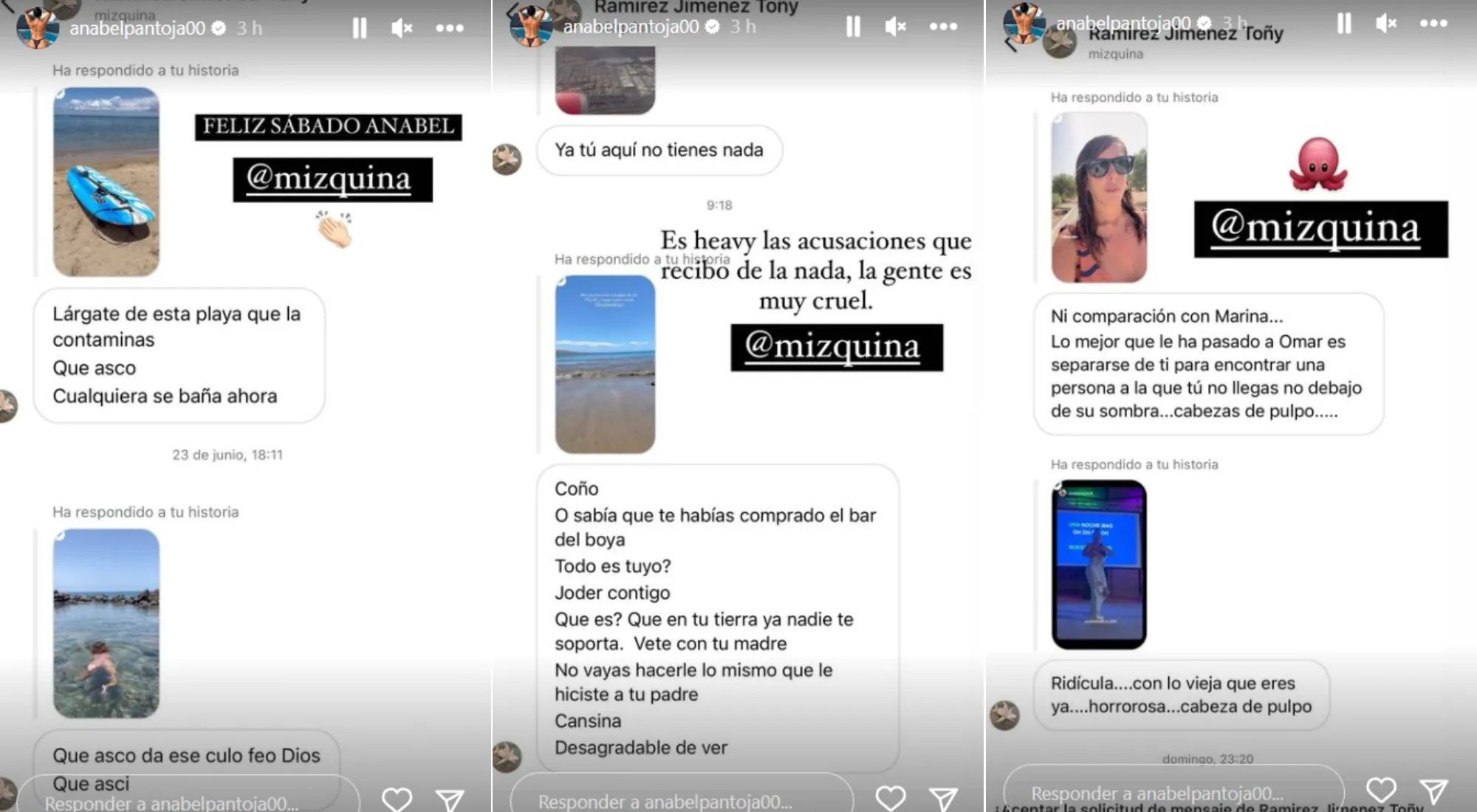 Anabel Pantoja ha compartido los comentarios que ha recibido (Instagram)