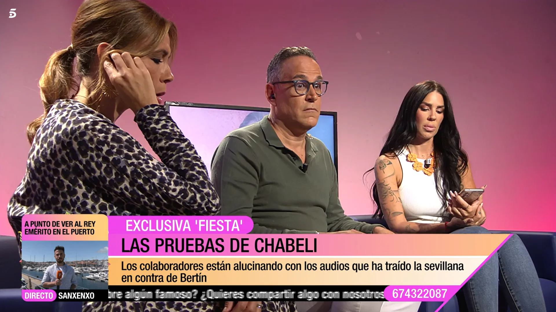 Chabeli Navarro ha compartido las "pruebas" de su relación con Bertín en 'Fiesta' (Telecinco)