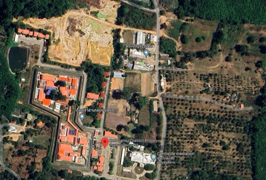 La prisión de Koh Samui, en Google Maps.