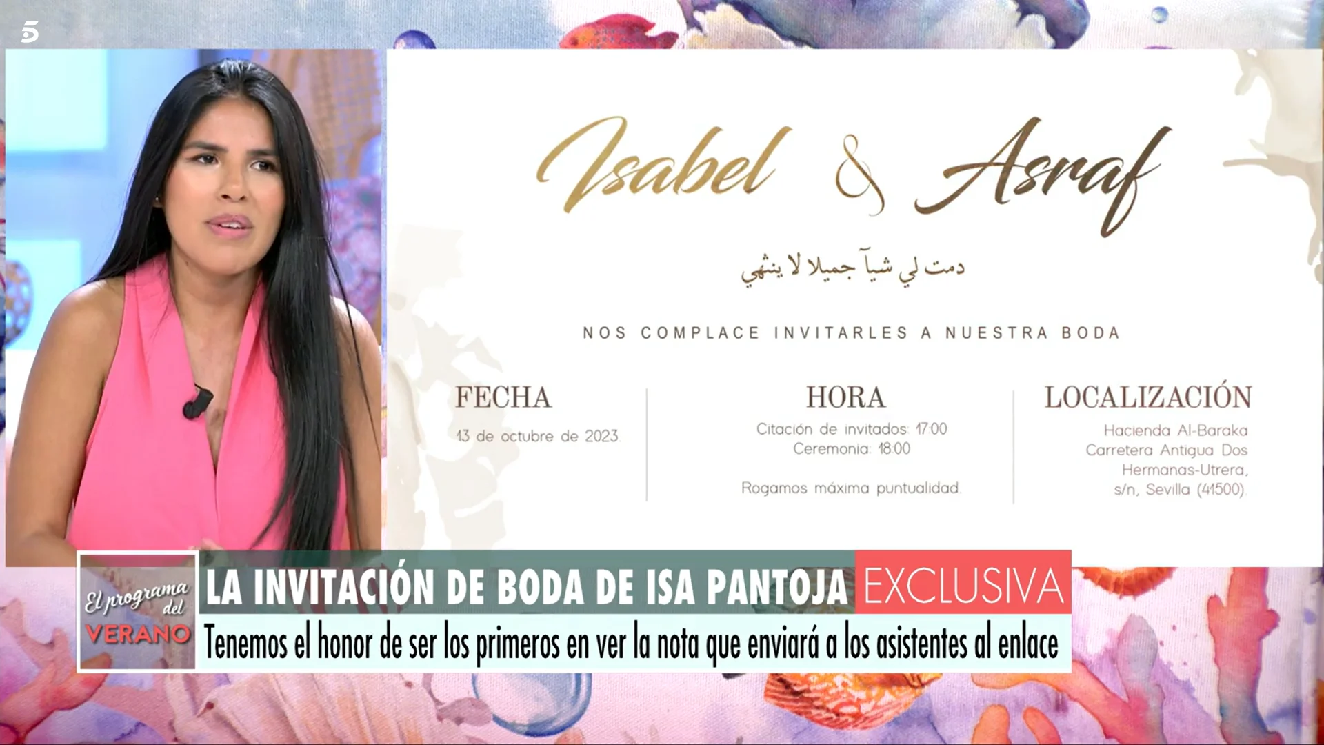 Isa Pantoja ha mostrado cómo es la invitación de boda con Asraf (Telecinco)