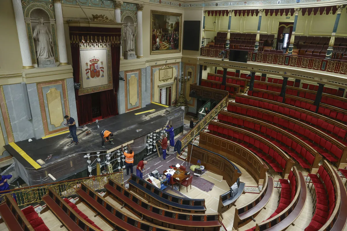El Congreso de los Diputados, preparándose para la jura de la Constitución de Leonor.