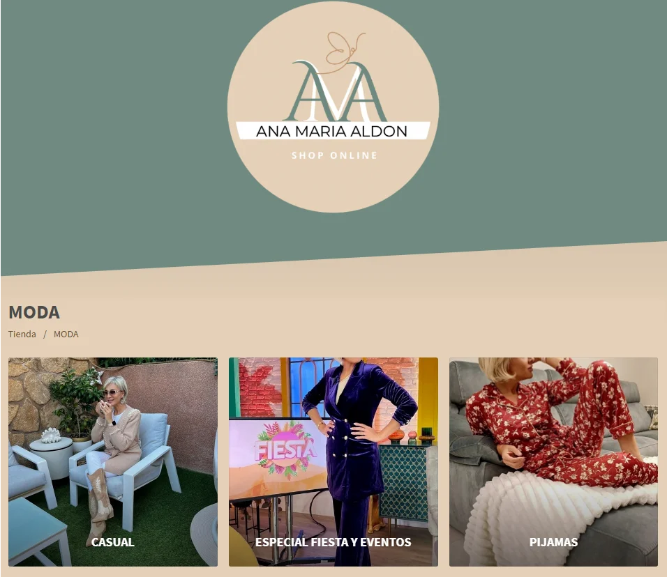 La página web de Ana María Aldón.