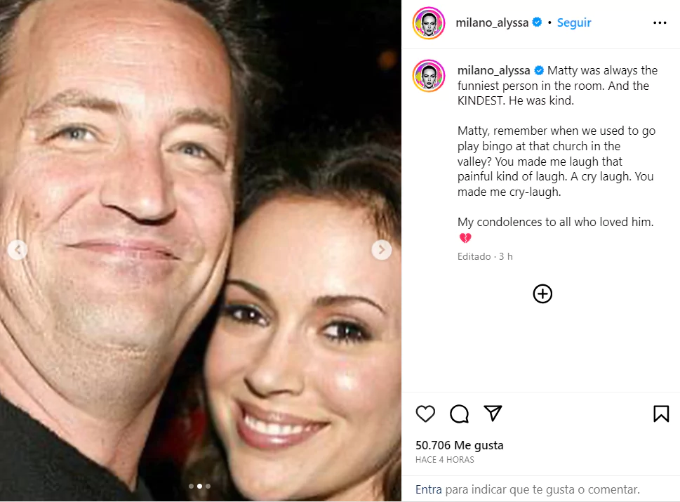 Los famosos lloran la muerte de Matthew Perry a los 54 años