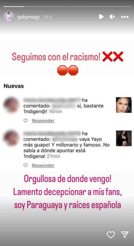 Gabriela Guillén ha compartido algunos de los mensajes que recibe (Instagram)