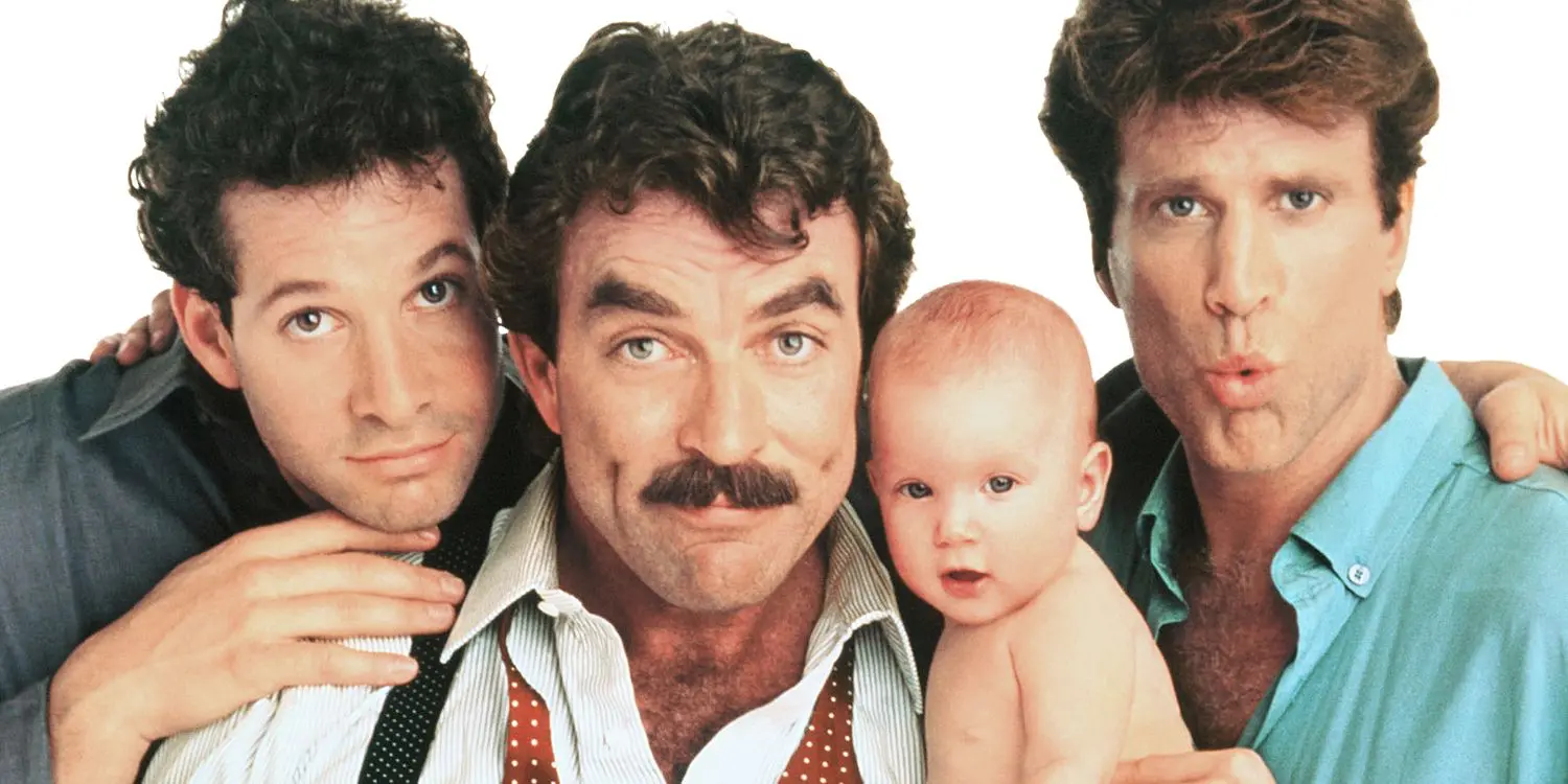 Tom Selleck, Steve Guttenberg y Ted Danson en "Tres solteros y un biberón"