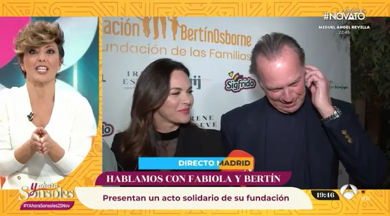 Sonsoles Ónega habla de Bertín Osborne y Fabiola Martínez en su programa