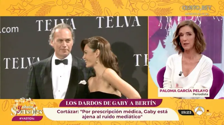 Paloma García Pelayo, en pantalla partida, habla de Bertín Osborne y Fabiola Martínez en su programa