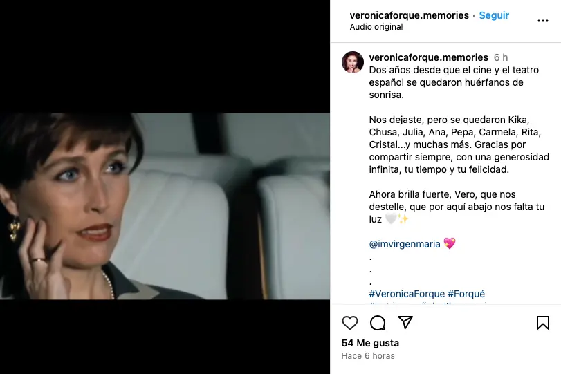 Verónica Forqué en una imagen compartida por su hija María Iborra en redes