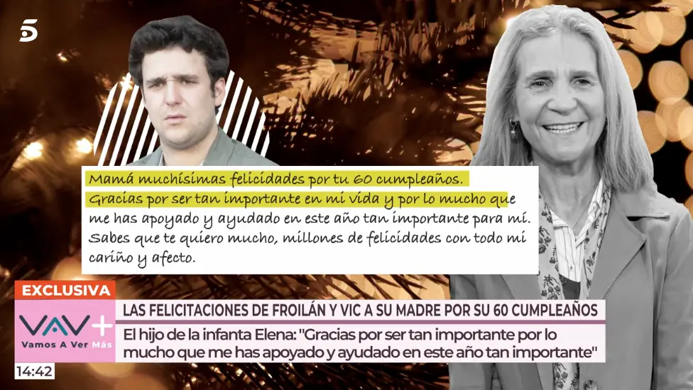 Captura de 'Vamos a ver' de la carta de  Froilán a la infanta Elena