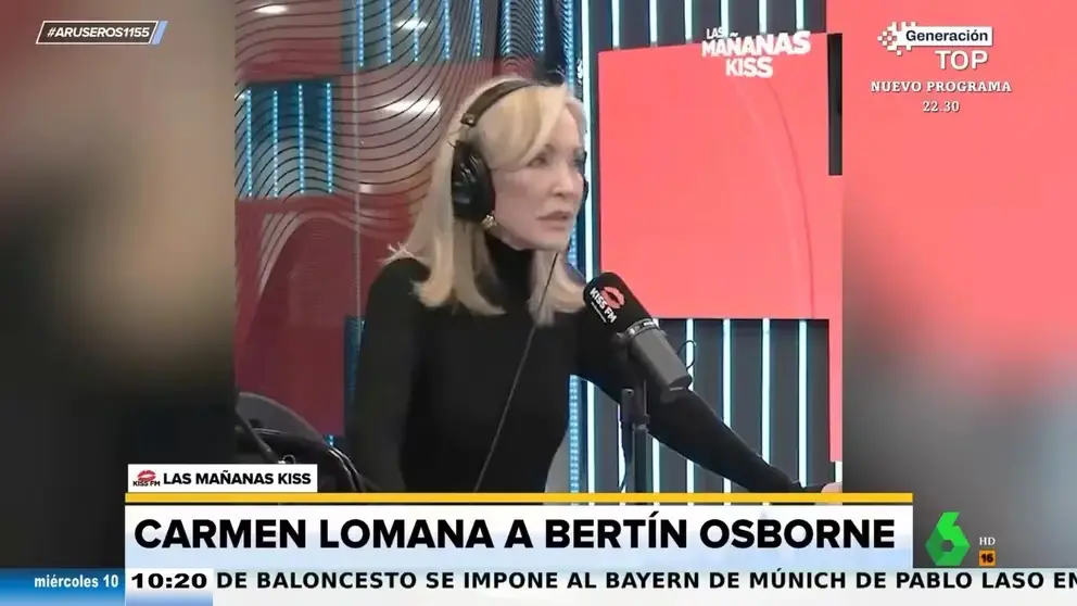 Carmen Lomana critica a Bertín en 'Las mañanas de Kiss fm'.