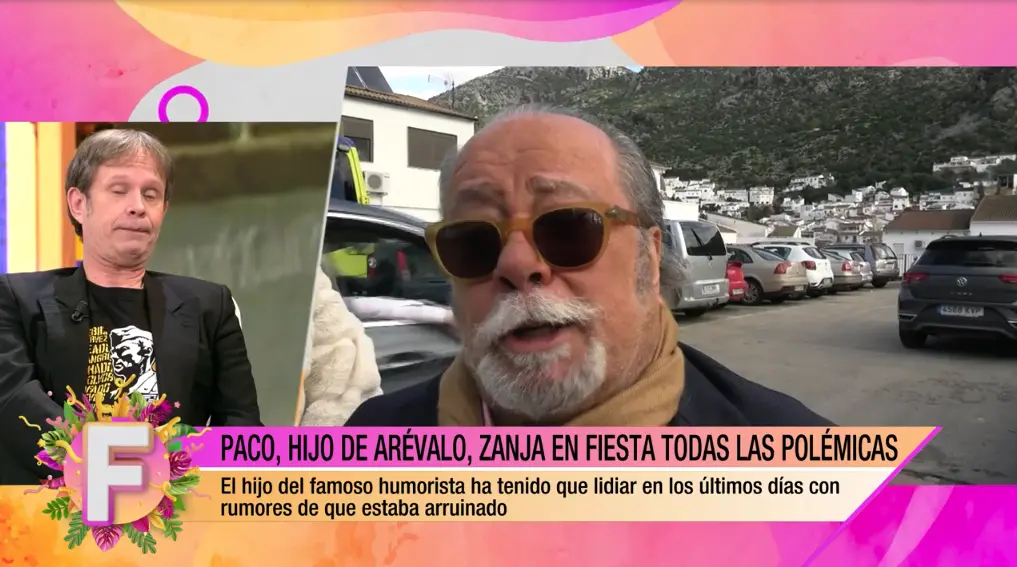 Paco Arévalo hijo se sienta en el plató de 'Fiesta' para hablar de su padre