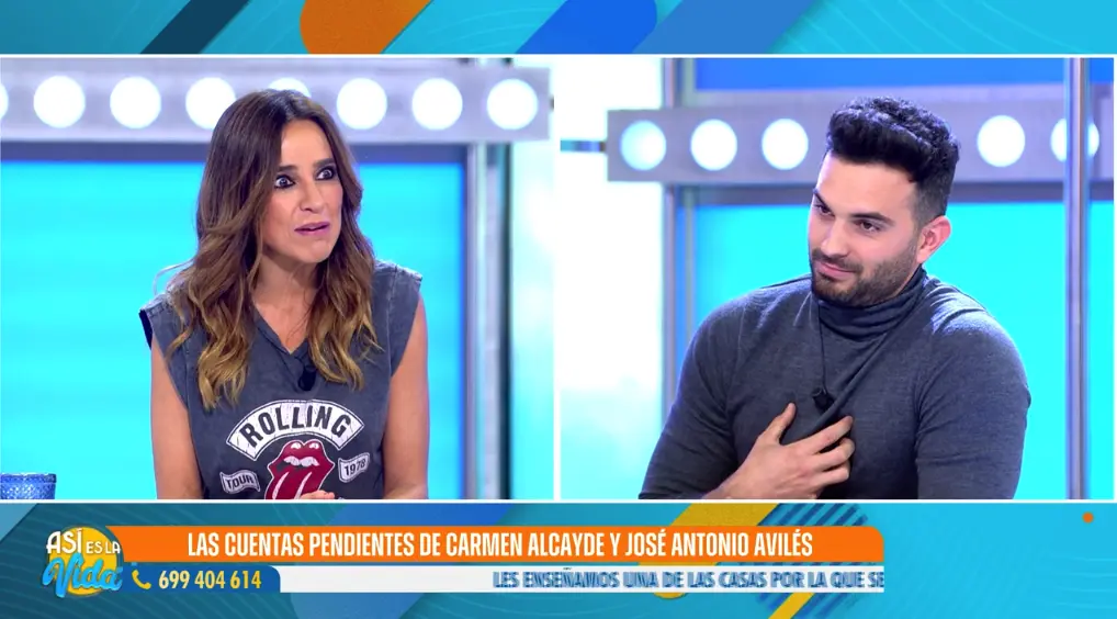 Carmen Alcayde en su estreno en 'Así es la vida' con Suso Álvarez