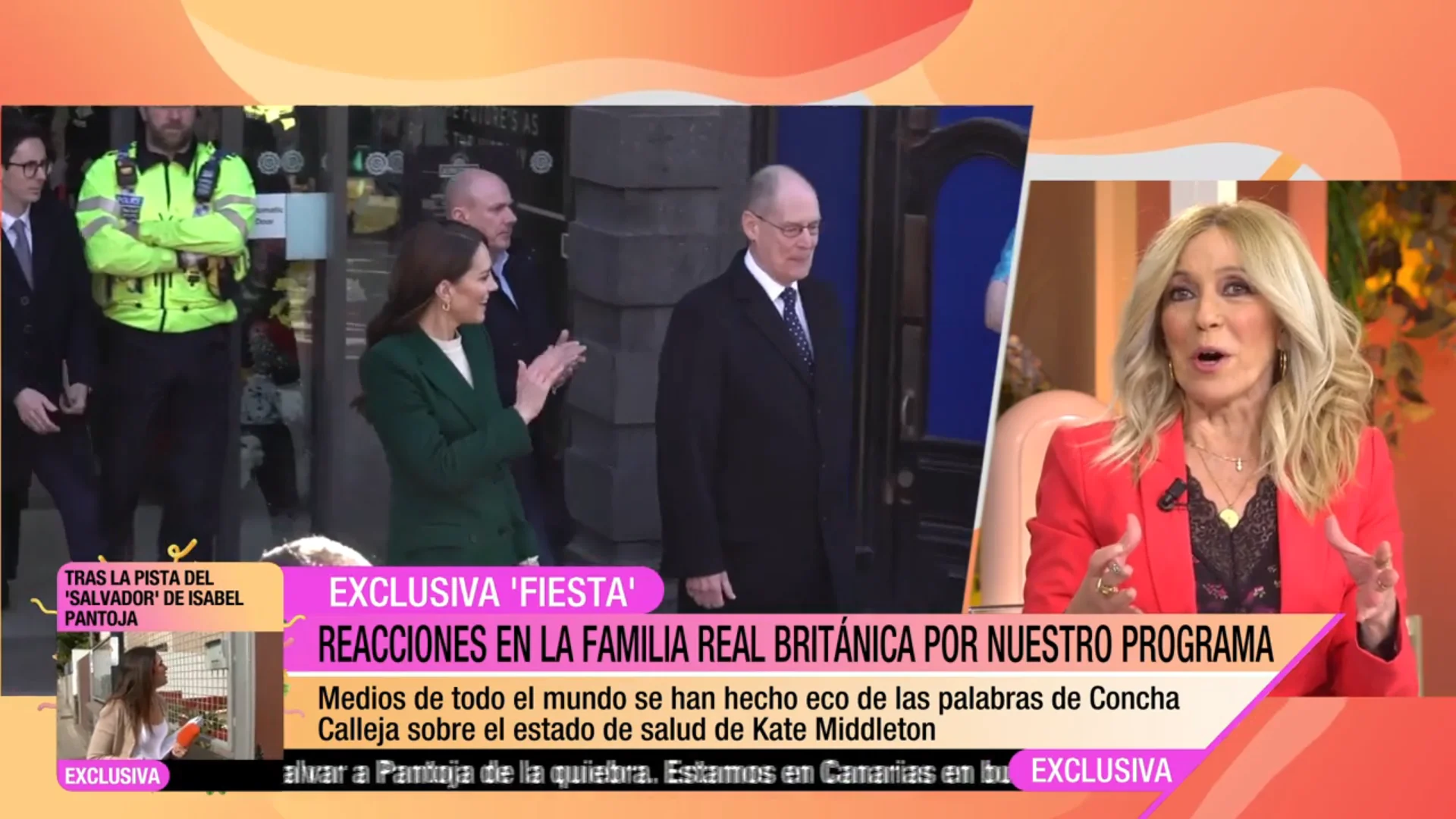 Concha Calleja fue la encargada de difundir información sobre las presuntas dificultades en el postoperatorio de Kate Middleton (Telecinco)