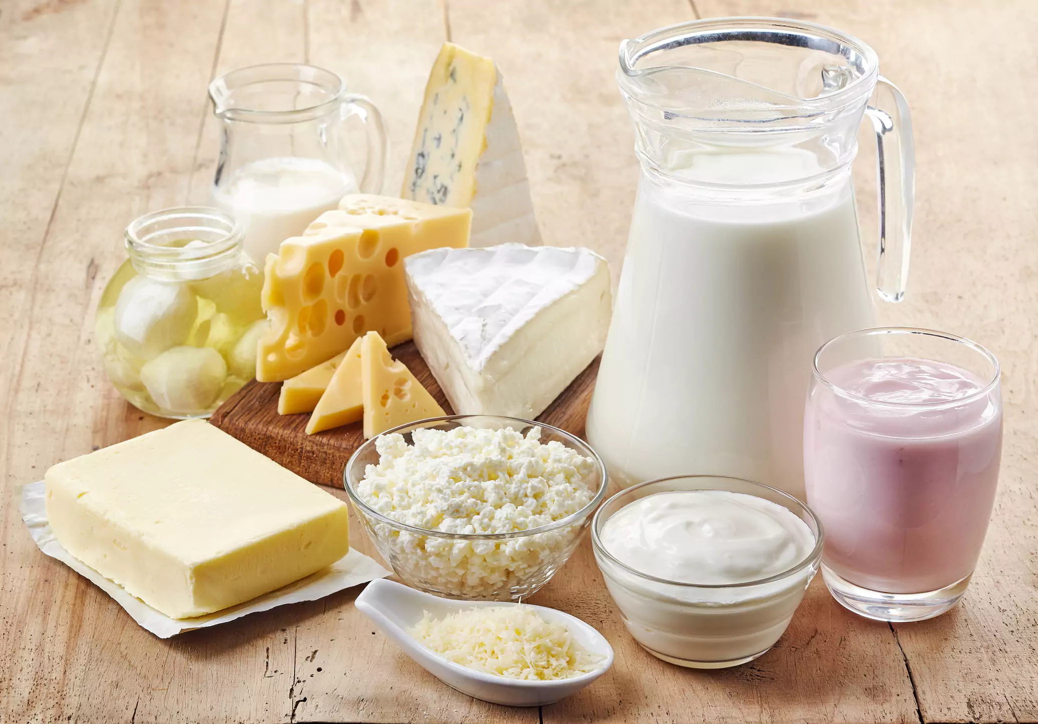 Varios productos lácteos frescos