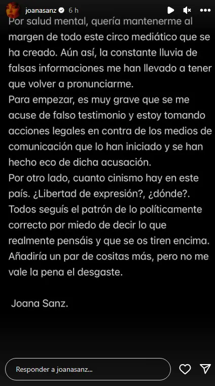 Joana Sanz vuelve a las redes y explota tras su declaración en el juicio contra Dani Alves