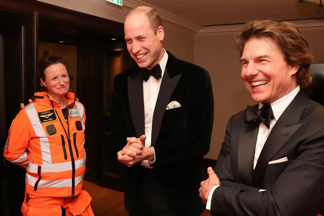 El príncipe Guillermo en la gala benéfica, a la que acudió con Tom Cruise.