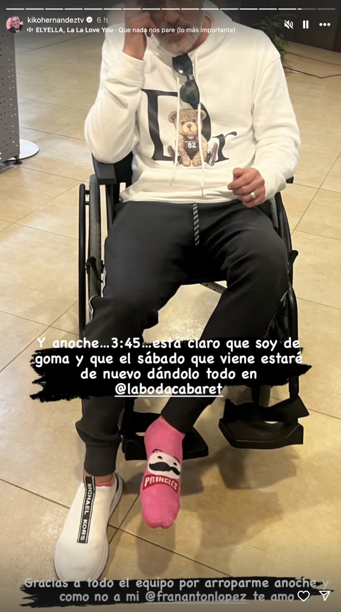 kiko hernandez en urgencias tras accidente