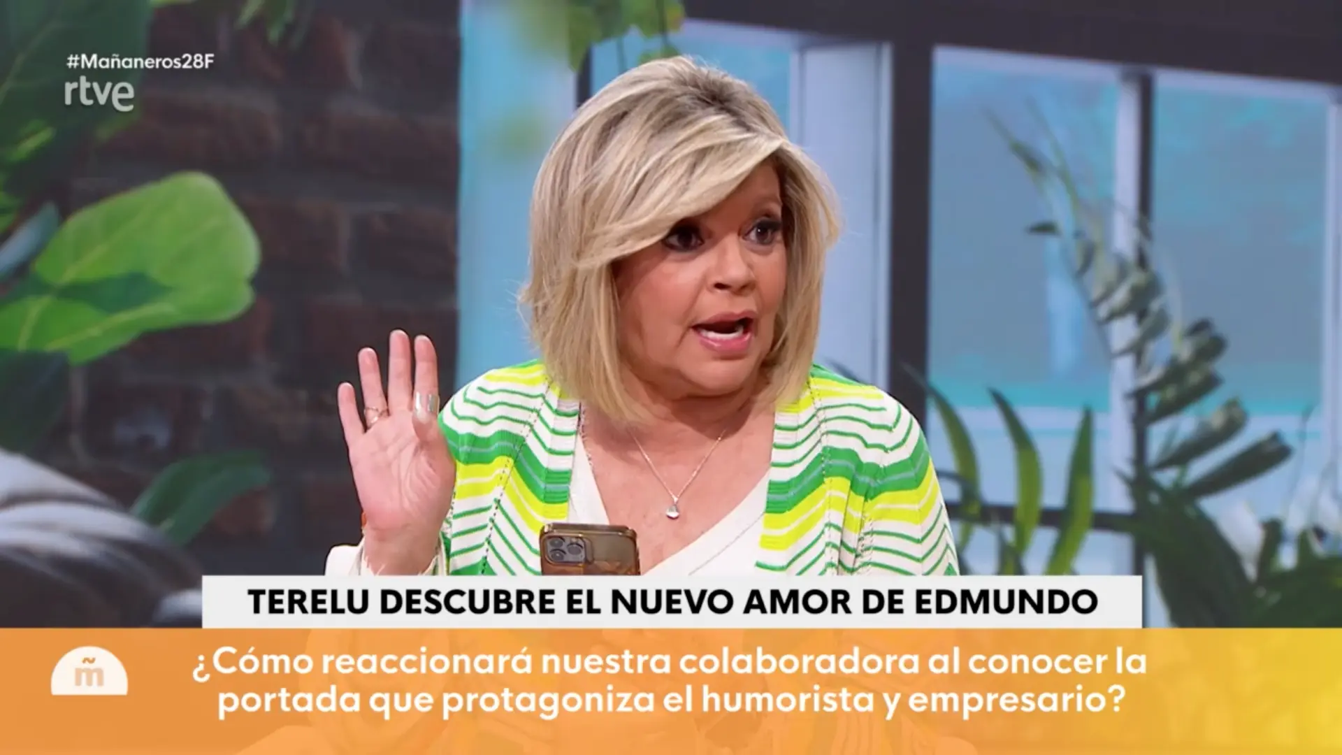 Terelu Campos, en 'Mañaneros', reaccionando a la noticia de Edmundo Arrocet.