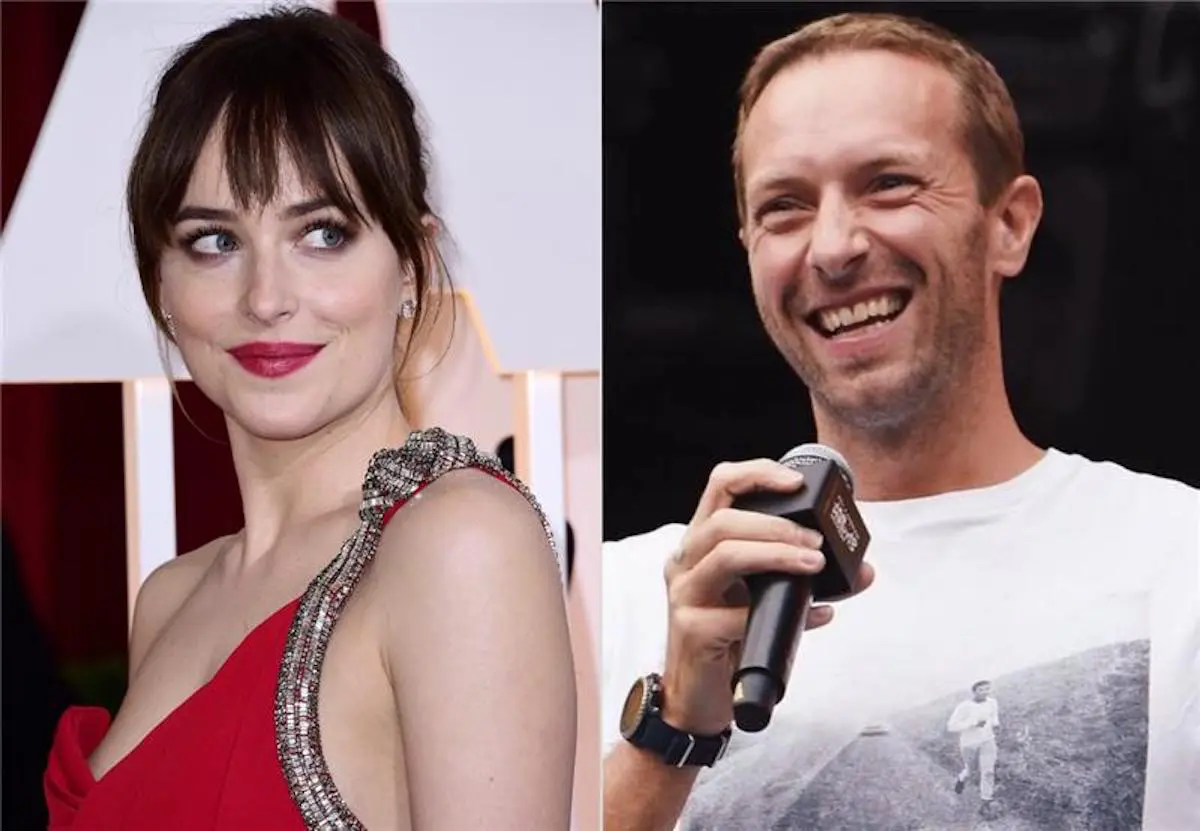 dakota johnson y Chris Martin montaje fotos