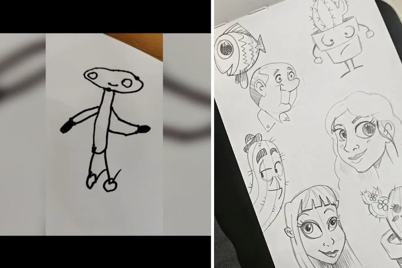 Dibujos de Roberto Leal y su hija Lola