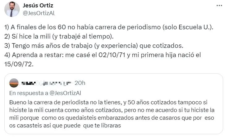 El padre de la reina Letizia aclara las palabras de una seguidora.