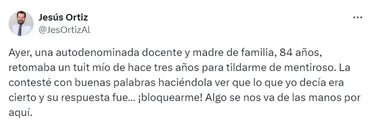 Jesús Ortiz, en Twitter.