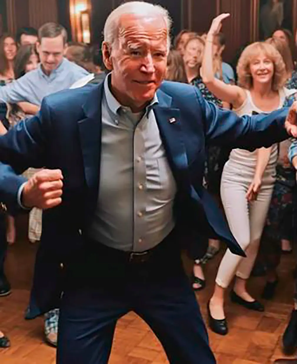 Joe Biden bailando en un fotomontaje.