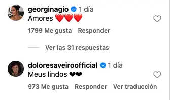 Comentarios en redes de Georgina y la familia de Cristiano