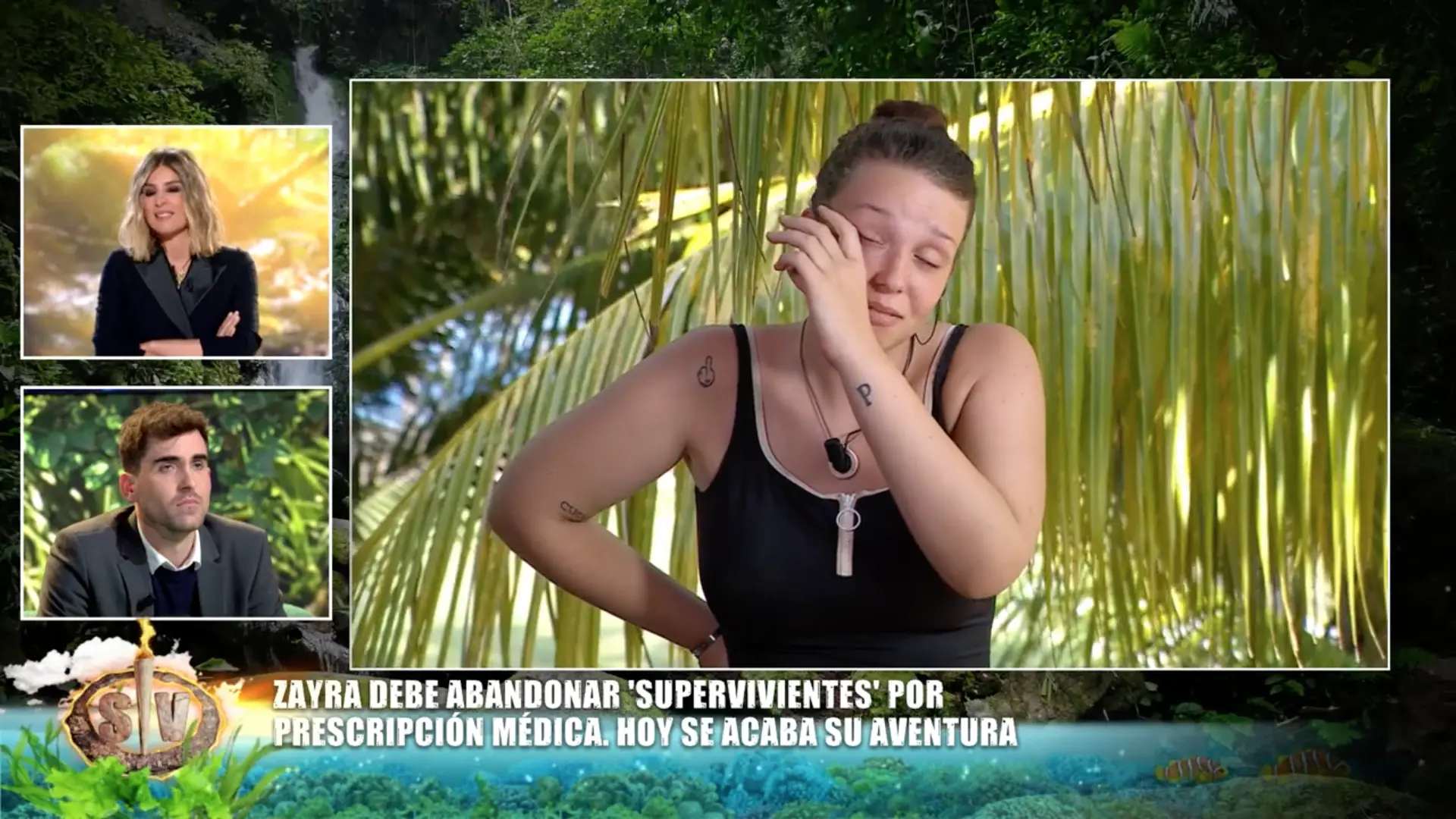 Zayra Gutiérrez, muy triste por tener que abandonar 'Supervivientes'.